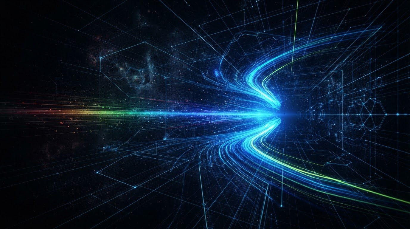 Abstract blueshift light spectrum visualization